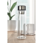 Leak-proof printable glass bottle with thermometer, 390 ml transparent colour ambient view