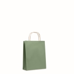 Small recycled paper bag in many colours, 90 g/m2 green colour