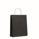 Medium size recycled paper bag, 90 g/m2 black colour