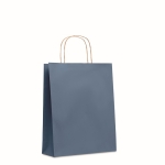 Medium size recycled paper bag, 90 g/m2 blue colour