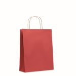 Medium size recycled paper bag, 90 g/m2 red colour