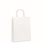 Medium size recycled paper bag, 90 g/m2 white colour