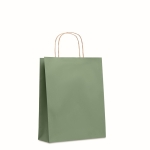 Medium size recycled paper bag, 90 g/m2 green colour