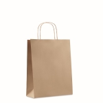 Medium size recycled paper bag, 90 g/m2 beige colour