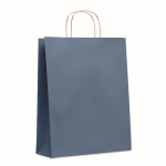 Large recycled paper bag in many colours, 90 g/m2 blue colour