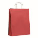 Large recycled paper bag in many colours, 90 g/m2 red colour