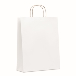 Large recycled paper bag in many colours, 90 g/m2 white colour