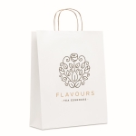 Large recycled paper bag in many colours, 90 g/m2 white colour main view