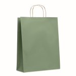 Large recycled paper bag in many colours, 90 g/m2 green colour