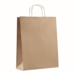 Large recycled paper bag in many colours, 90 g/m2 beige colour