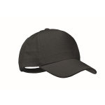 Cap with 5 panels and brass buckle black colour