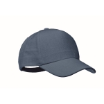 Cap with 5 panels and brass buckle blue colour