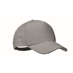 Cap with 5 panels and brass buckle grey colour