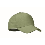 Cap with 5 panels and brass buckle green colour