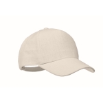 Cap with 5 panels and brass buckle beige colour