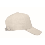 Cap with 5 panels and brass buckle beige colour third view