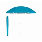 Parasol made of polyester, for summer trade fairs turquoise colour