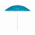 Parasol made of polyester, for summer trade fairs turquoise colour second main view