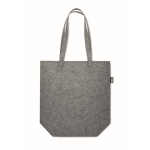 Reinforced shopping bag with long handles, made of felt, RPET grey colour third view