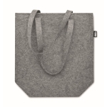 Reinforced shopping bag with long handles, made of felt, RPET grey colour fourth view