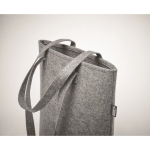 Reinforced shopping bag with long handles, made of felt, RPET grey colour fifth photographic view