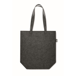 Reinforced shopping bag with long handles, made of felt, RPET dark grey colour third view