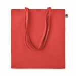 Economical organic tote bag in organic colours, 140 g/m2 red colour