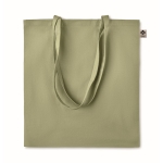 Economical organic tote bag in organic colours, 140 g/m2 green colour