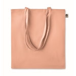 Economical organic tote bag in organic colours, 140 g/m2 orange colour