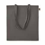 Economical organic tote bag in organic colours, 140 g/m2 dark grey colour