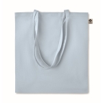 Economical organic tote bag in organic colours, 140 g/m2 light blue colour