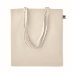 Organic tote bag with GOTS certification for fairs, 140 g/m2 beige colour