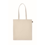 Organic tote bag with GOTS certification for fairs, 140 g/m2 beige colour second view