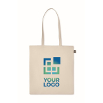 Organic tote bag with GOTS certification for fairs, 140 g/m2 view with print area