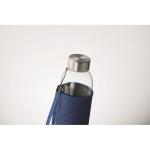 Glass bottle with neoprene protective cover, 500 ml blue colour third photographic view