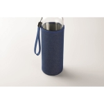 Glass bottle with neoprene protective cover, 500 ml blue colour fourth photographic view