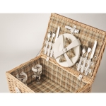 Picnic set for 2 people in a basket for summer merchandising wood colour second photographic view