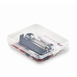 Useful home bicycle repair kit in a box transparent colour