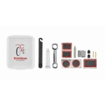 Useful home bicycle repair kit in a box transparent colour third main view