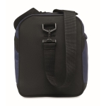 Duffle bag made of recycled plastic in black and blue blue colour fifth view