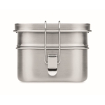 Stainless steel lunch box, 2 compartments, lock-clips, 1.2 L matt silver colour ninth view