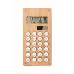 8-digit dual calculator in a sustainable bamboo design wood colour second view