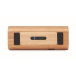 Speaker with cylindrical bamboo housing wood colour fourth view