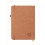 Lined notebook with soft-touch cover made of recycled PU, A5 brown colour third view