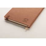 Lined notebook with soft-touch cover made of recycled PU, A5 brown colour fifth photographic view