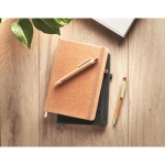 Lined notebook with soft-touch cover made of recycled PU, A5 brown colour second ambient view