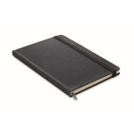 Lined notebook with soft-touch cover made of recycled PU, A5 black colour