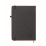 Lined notebook with soft-touch cover made of recycled PU, A5 black colour third view