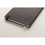 Lined notebook with soft-touch cover made of recycled PU, A5 black colour fifth photographic view