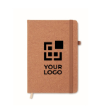 Lined notebook with soft-touch cover made of recycled PU, A5 view with print area